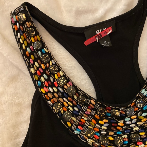 BCX Black Beaded Halter Top - Picture 10 of 12